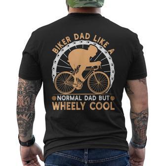 Biker Dad Like A Normal Bicycle Fathers Day Cycling Cyclist Men's T-shirt Back Print - Monsterry DE