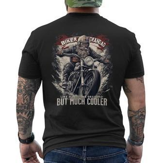 Biker Grandad Motorcycle Motorbike Grandpa Bike Adventure Men's T-shirt Back Print - Monsterry