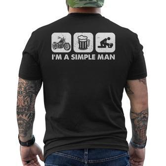 Biker I'm A Simple Man Men's T-shirt Back Print | Mazezy