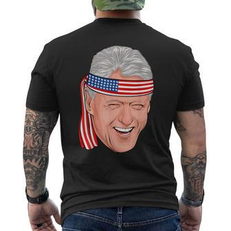 Bill Clinton President 4Th Of July American Flag Men's T-shirt Back Print - Monsterry