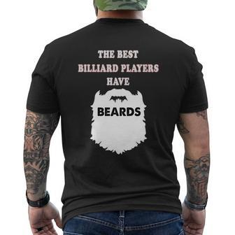 Billiard Player Beards Snooker Pool Bearded Tee Mens Back Print T-shirt - Thegiftio UK
