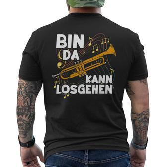 Bin Da Kann Losgehen German Language Black T-Shirt mit Rückendruck - Seseable