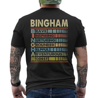 Bingham Family Name First Last Name Bingham Men's T-shirt Back Print - Monsterry AU