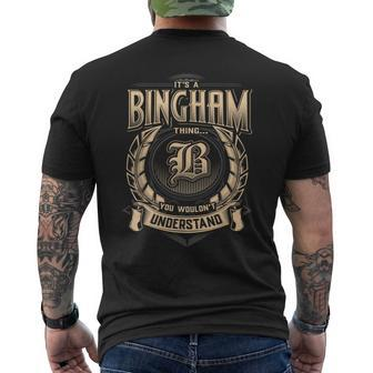 Bingham Family Name Last Name Team Bingham Name Member Men's T-shirt Back Print - Monsterry CA