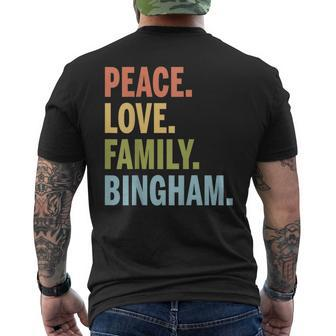 Bingham Last Name Peace Love Family Matching Men's T-shirt Back Print - Monsterry DE