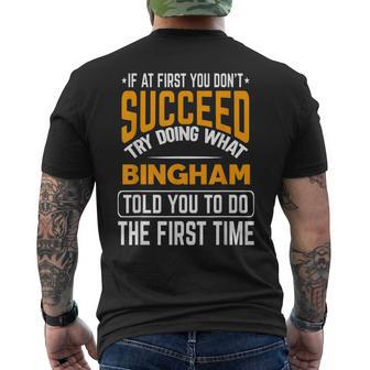 Bingham Personalized Name Joke Custom Men's T-shirt Back Print - Monsterry