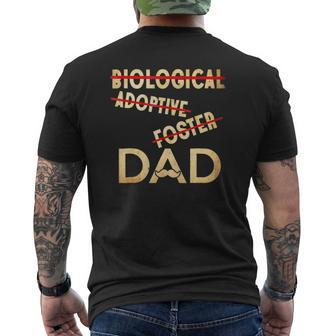 Biological Adoptive Foster Dad Father's Day Mens Back Print T-shirt | Mazezy