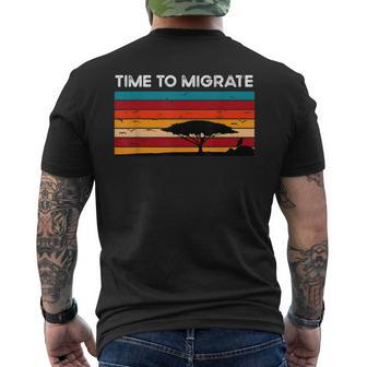Bird Enthusiasts Flying Migrating Time To Migrate Men's T-shirt Back Print - Monsterry CA