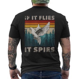 Birds Not Real Merch Bird Meme If It Flies It Spies Pigeon Men's T-shirt Back Print - Monsterry DE