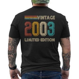 Birthday 20 Years Old Birthday Decoration Vintage 2003 Men's T-shirt Back Print - Monsterry UK