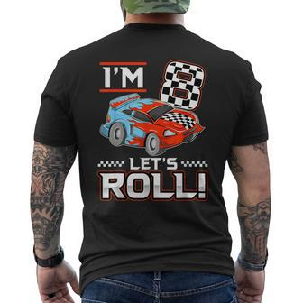 Birthday Boy 8 Eight Race Car 8Th Birthday Racing Car Driver Men's T-shirt Back Print - Monsterry DE
