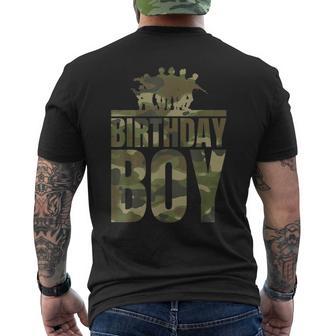 Birthday Boy Army Party Military Party Camo Men's T-shirt Back Print - Monsterry DE