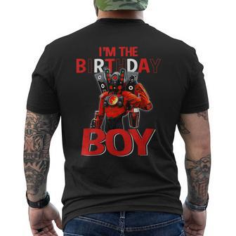 Birthday Boy Skibidi Toilet Speakerman V1 Son Tvman Men's T-shirt Back Print - Seseable