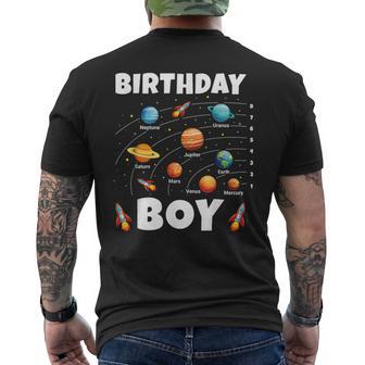 Birthday Boy Space Planets Birthday Men's T-shirt Back Print - Monsterry UK