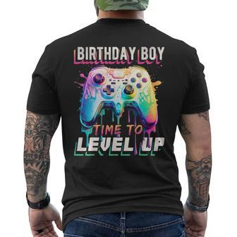 Birthday Boy Time To Level Up Video Game Birthday Party Boys Men's T-shirt Back Print - Monsterry CA