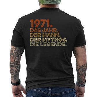 Birthday Vintage 1971 Man Myth Legend T-Shirt mit Rückendruck - Seseable
