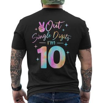 Birthday Girls Peace Out Single Digits I'm 10 Digits Tie Dye Men's T-shirt Back Print - Monsterry