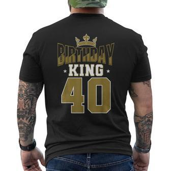Birthday King 40 Bday Party Celebration 40Th Royal Theme Men's T-shirt Back Print - Thegiftio