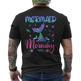 Birthday Mermaid Mommy Matching Family Bday Party Squad Men's T-shirt Back Print | Mazezy