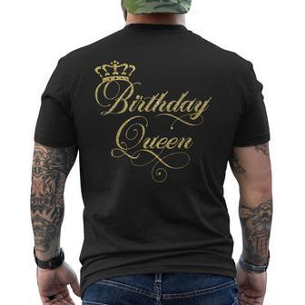 Birthday Queen Elegant Crown Men's T-shirt Back Print - Monsterry