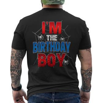 Birthday Spider Web Birthday Party Im The Birthday Boy Men's T-shirt Back Print - Seseable