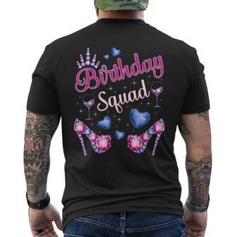 Birthday Squad Hearts High Heels Diva Squad Blue & Pink Men's T-shirt Back Print | Mazezy