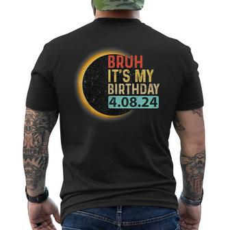 Birthday Total Solar Eclipse Party April 8 2024 Totality Men's T-shirt Back Print - Monsterry