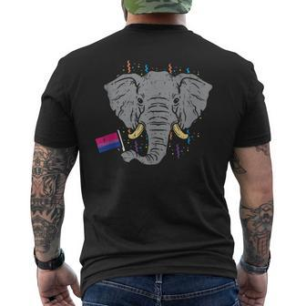 Bisexual Flag Elephant Lgbt Bi Pride Stuff Animal Men's T-shirt Back Print - Monsterry AU