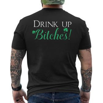 Bitches Drink Up St Patrick's Day Cute Men's T-shirt Back Print - Thegiftio UK