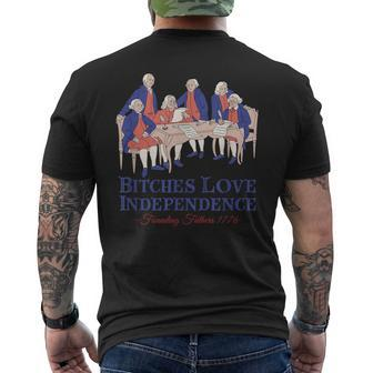 Bitches Love Independence 4Th Of July Men's T-shirt Back Print - Monsterry