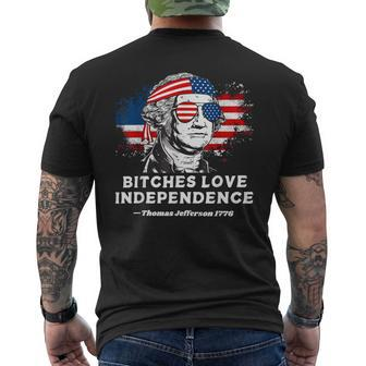 Bitches Love Independence Founding Fathers 4Th Of July Men's T-shirt Back Print - Monsterry UK