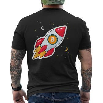 Bitcoin Rocket To The Moon Men's T-shirt Back Print - Thegiftio UK