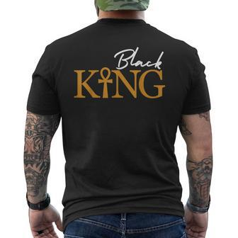 Black African Father Day King Egyptian Ankh Men's T-shirt Back Print - Monsterry