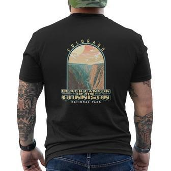 Black Canyon Of The Gunnison Colorado Vintage Wpa Style Mens Back Print T-shirt - Seseable