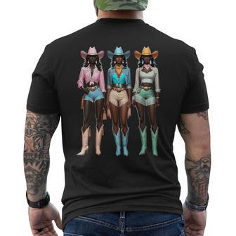 Black Cowgirl Melanin Rodeo Texas Black History Men's T-shirt Back Print - Seseable