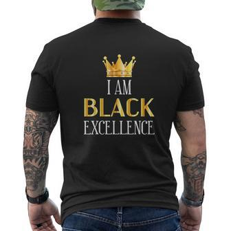 I Am Black Excellence Black History Month Mens Back Print T-shirt - Thegiftio UK