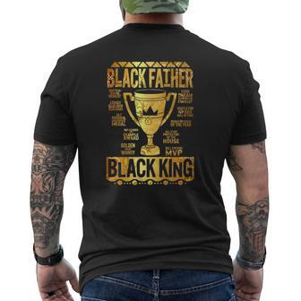 Black Father King Fathers Day Dad Matter Husband Dope Leader Mens Back Print T-shirt | Mazezy