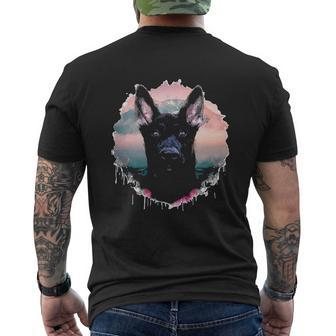 Black German Shepherd Dogs Mens Back Print T-shirt - Thegiftio UK