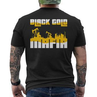 Black Gold Mafia Roughneck Oil Field T Men's T-shirt Back Print - Monsterry CA
