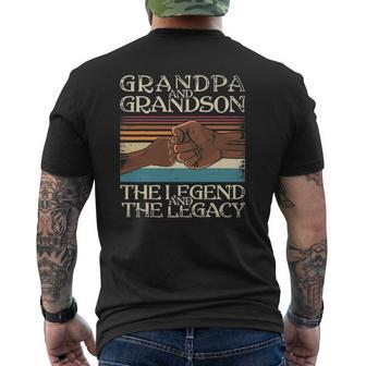Black Grandpa And Grandson The Legend And The Legacy Mens Back Print T-shirt | Mazezy