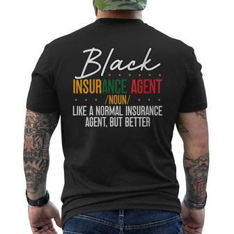 Black Insurance Agent African American Black History Month Men's T-shirt Back Print | Mazezy CA