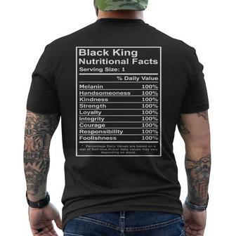 Black King Nutritional Facts African Black History Month Men's T-shirt Back Print - Monsterry AU