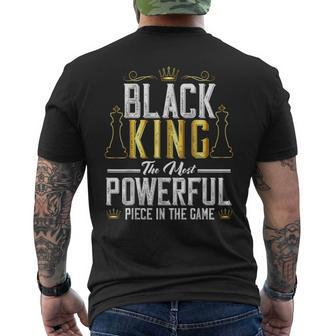 Black King The Most Powerful Piece In The Game Boyfriend Men's T-shirt Back Print - Monsterry CA