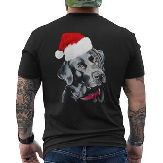 Black Labrador At Christmas Mens Back Print T-shirt - Seseable