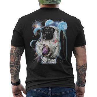 Black Labrador Dog Astronaut Space Shuttle Moon Men's T-shirt Back Print | Mazezy