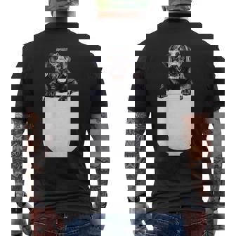 Black Labrador Dog In Pocket Black Lab Dog Owners Lover Men's T-shirt Back Print - Seseable
