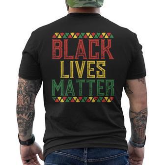 Black Lives Matter Kente African Pride Protest Blm Equality Men's T-shirt Back Print - Monsterry DE