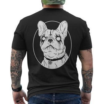 Black Metal French Bulldog Gothic Heavy Metal Dog Men's T-shirt Back Print - Monsterry AU