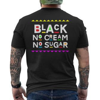 Black No Cream No Sugar Retro 90S Style Men's T-shirt Back Print - Monsterry UK