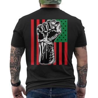 Black Power Flag Pan-African Liberation Marcus Garvey Men's T-shirt Back Print - Monsterry DE